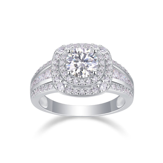 Starry Sky Crown - A Fashionable Jewelry Ring Set With 1-carat Moissan Diamond S925 Sterling Silver And Platinum-plated Diamond