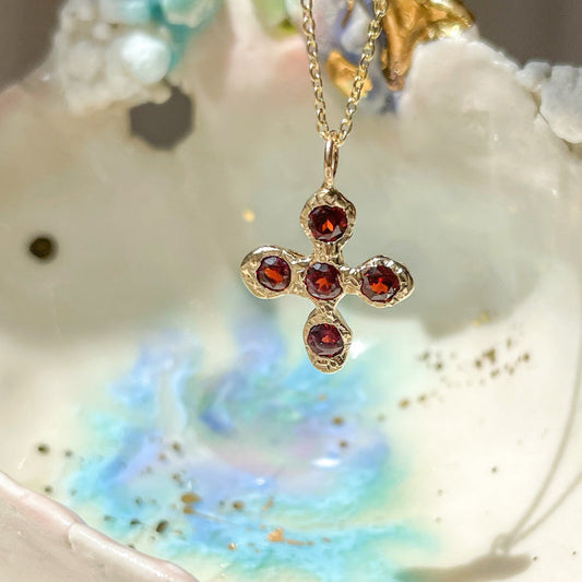 Light Luxury Floral Cross Pendant Delicate Zircon Necklace