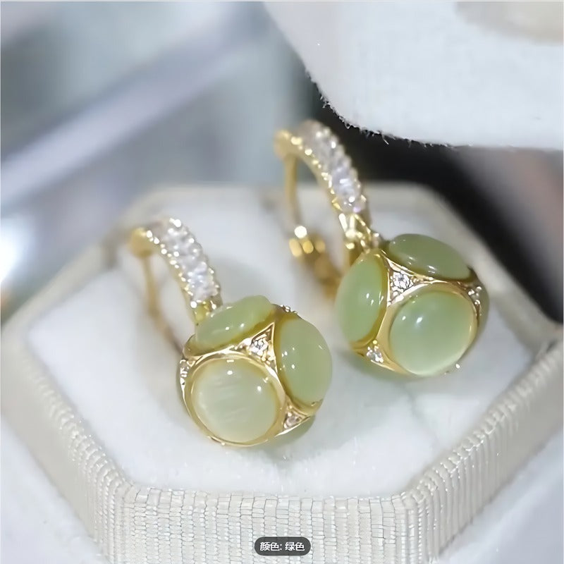 1 Set Of 2 Elegant Women's Ball Pendant Earrings - Allergy-proof Studs, Fashionable Elegant Luxury Design, The Perfect Lady Gift.