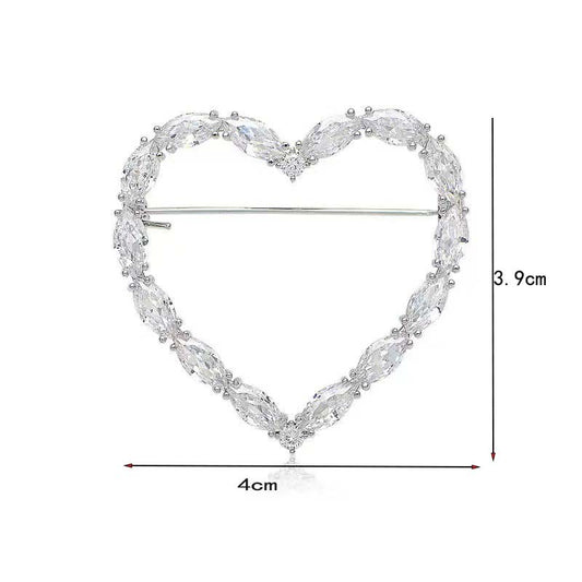 Korean Version Of Heart-shaped Brooch