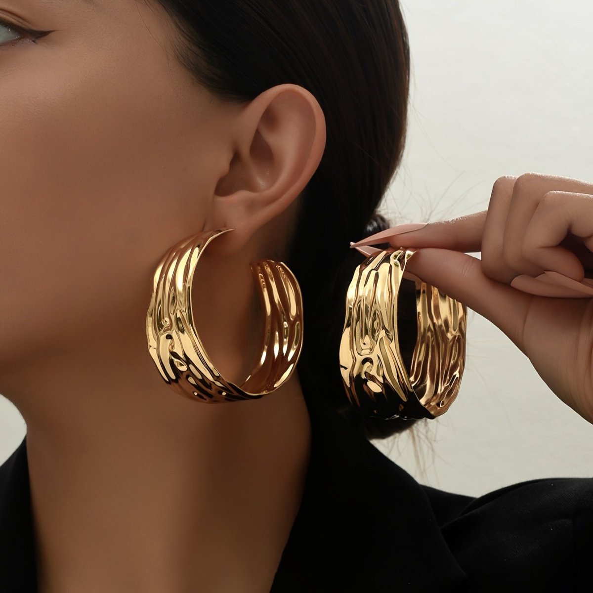 Bold Statement Gold Hoop Earrings
