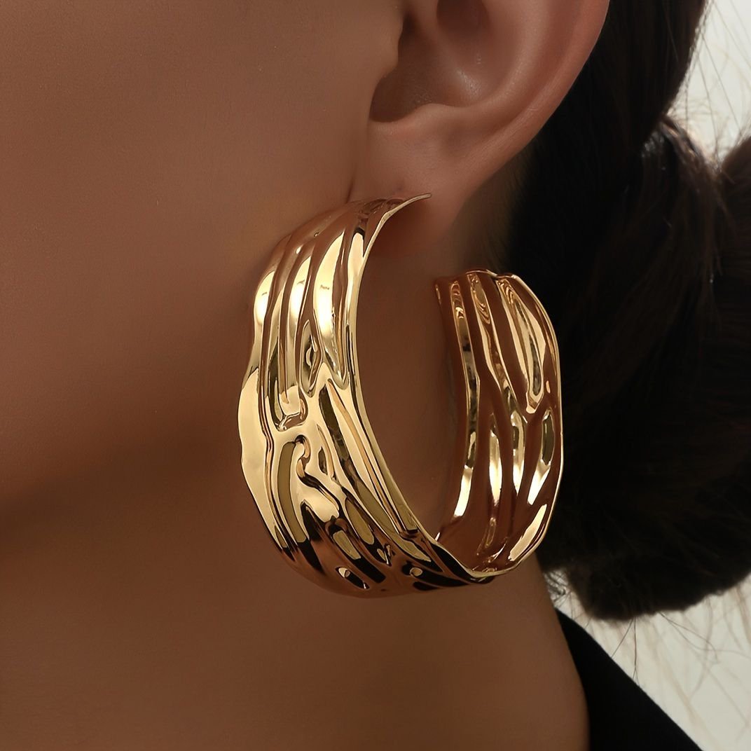 Bold Statement Gold Hoop Earrings