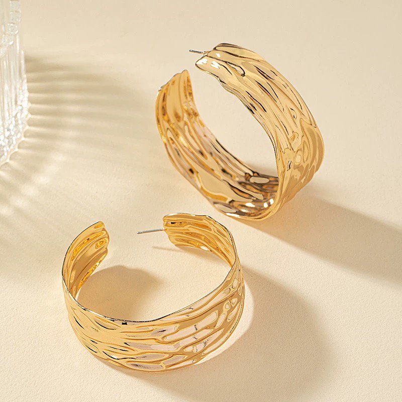 Bold Statement Gold Hoop Earrings