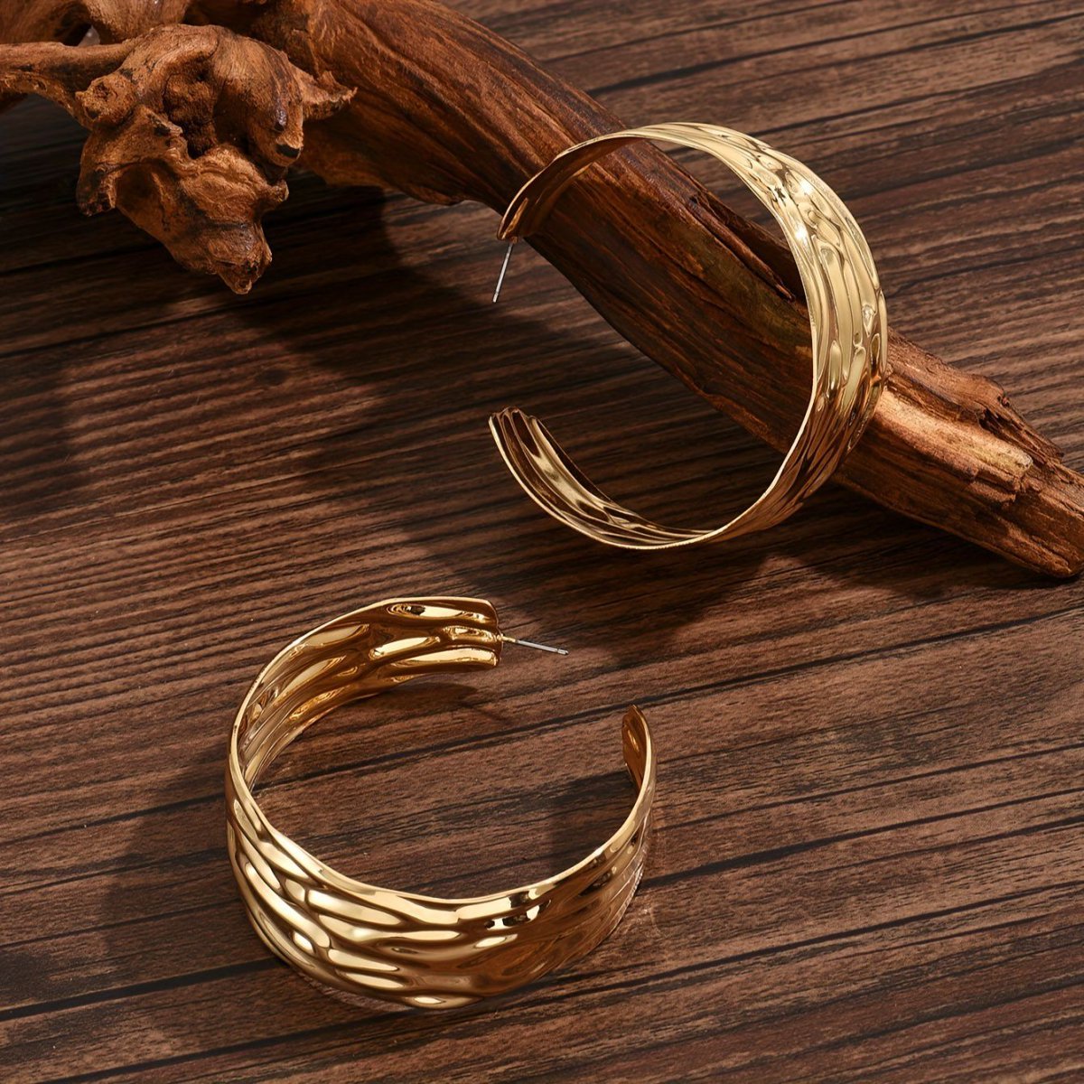 Bold Statement Gold Hoop Earrings