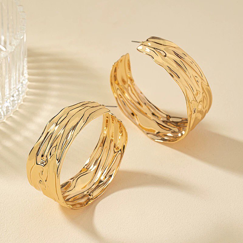 Bold Statement Gold Hoop Earrings