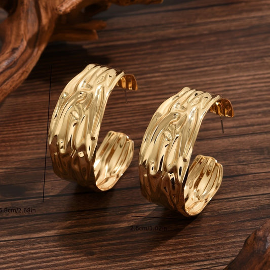 Bold Statement Gold Hoop Earrings