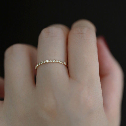 Women's Simple And Versatile Zircon Ring Exquisite Twin Elegant