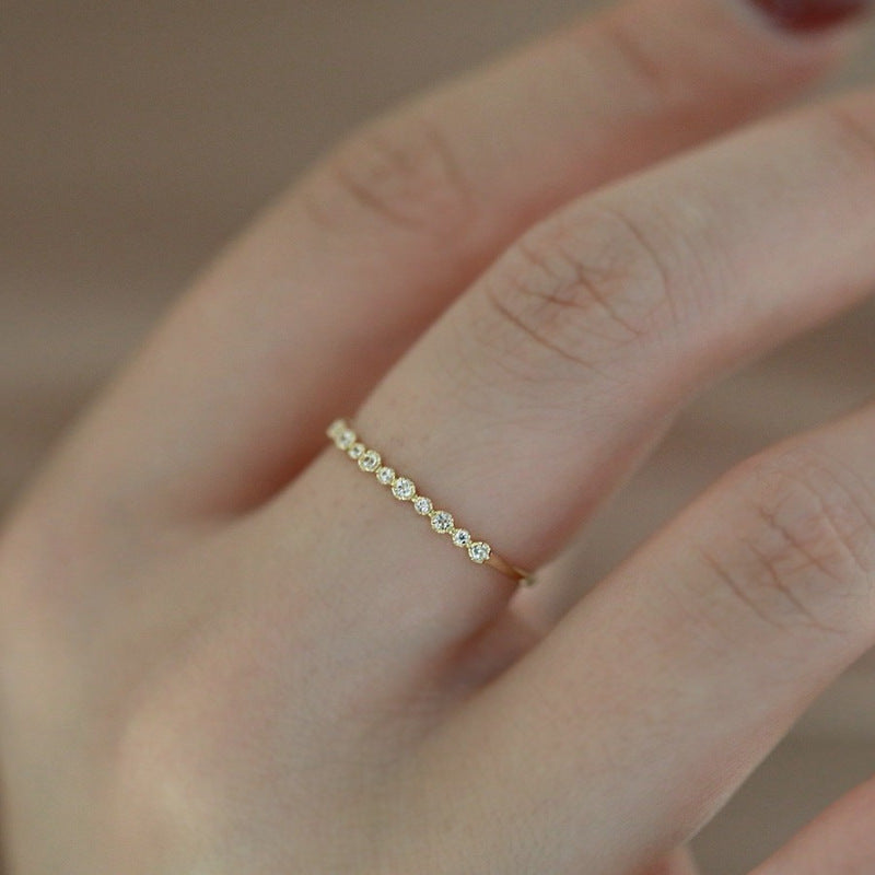 Women's Simple And Versatile Zircon Ring Exquisite Twin Elegant