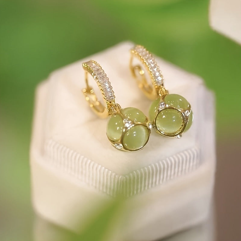 1 Set Of 2 Elegant Women's Ball Pendant Earrings - Allergy-proof Studs, Fashionable Elegant Luxury Design, The Perfect Lady Gift.