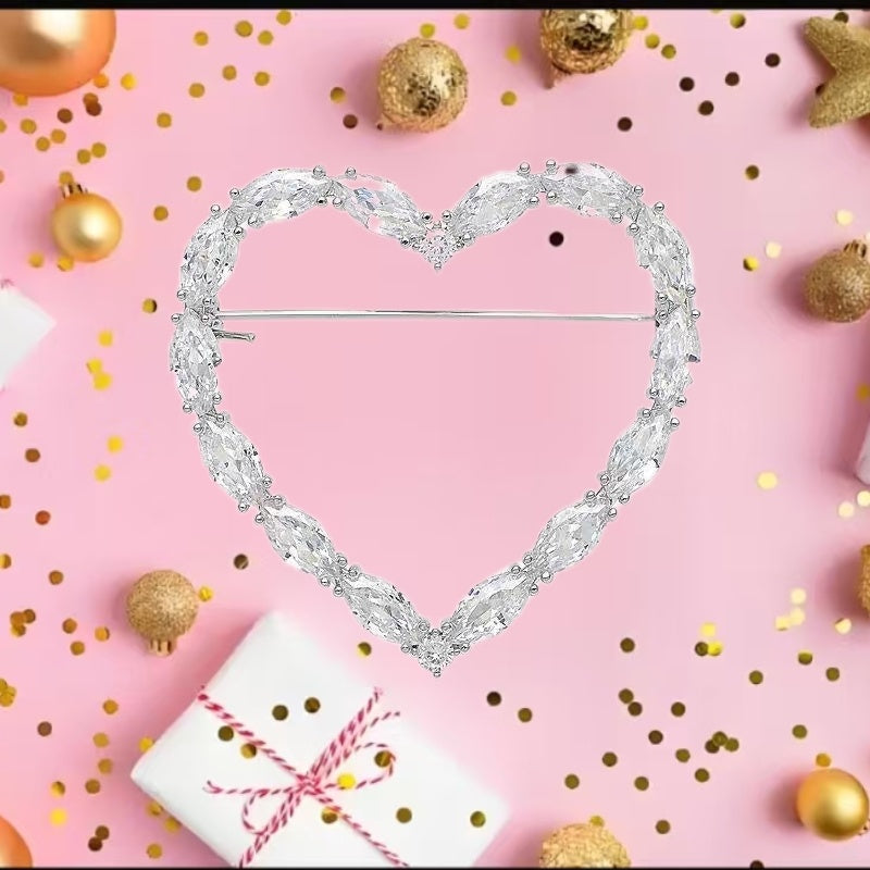 Korean Version Of Heart-shaped Brooch