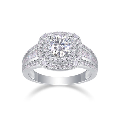 Starry Sky Crown - A Fashionable Jewelry Ring Set With 1-carat Moissan Diamond S925 Sterling Silver And Platinum-plated Diamond