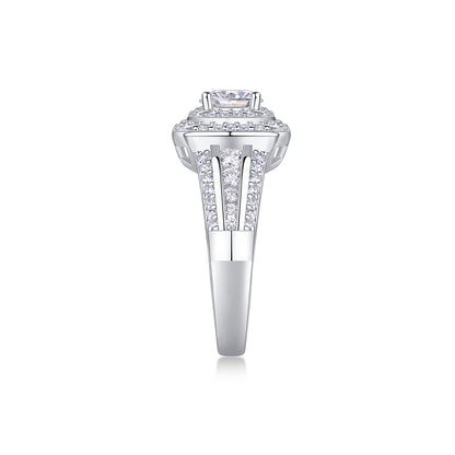 Starry Sky Crown - A Fashionable Jewelry Ring Set With 1-carat Moissan Diamond S925 Sterling Silver And Platinum-plated Diamond