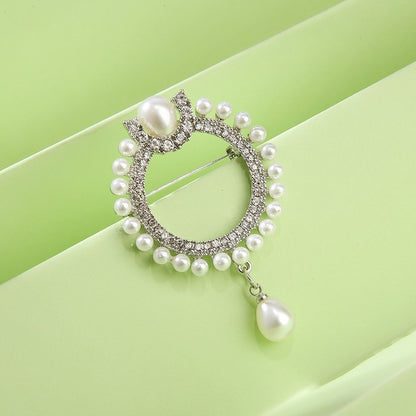 2PCS Korean Version Luxury Anti Glare Buckle Flower Chest Flower Pin
