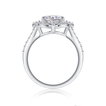 Camellia - A Fashionable Jewelry Ring Set With Moissanite S925 Sterling Silver And Gold-plated Diamond