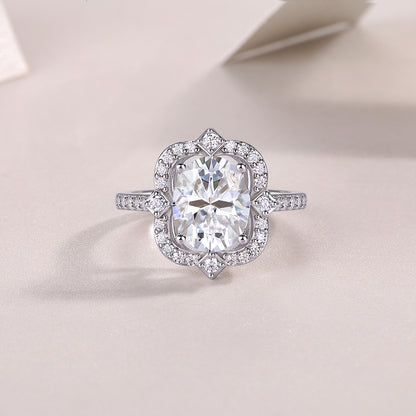 Camellia - A Fashionable Jewelry Ring Set With Moissanite S925 Sterling Silver And Gold-plated Diamond