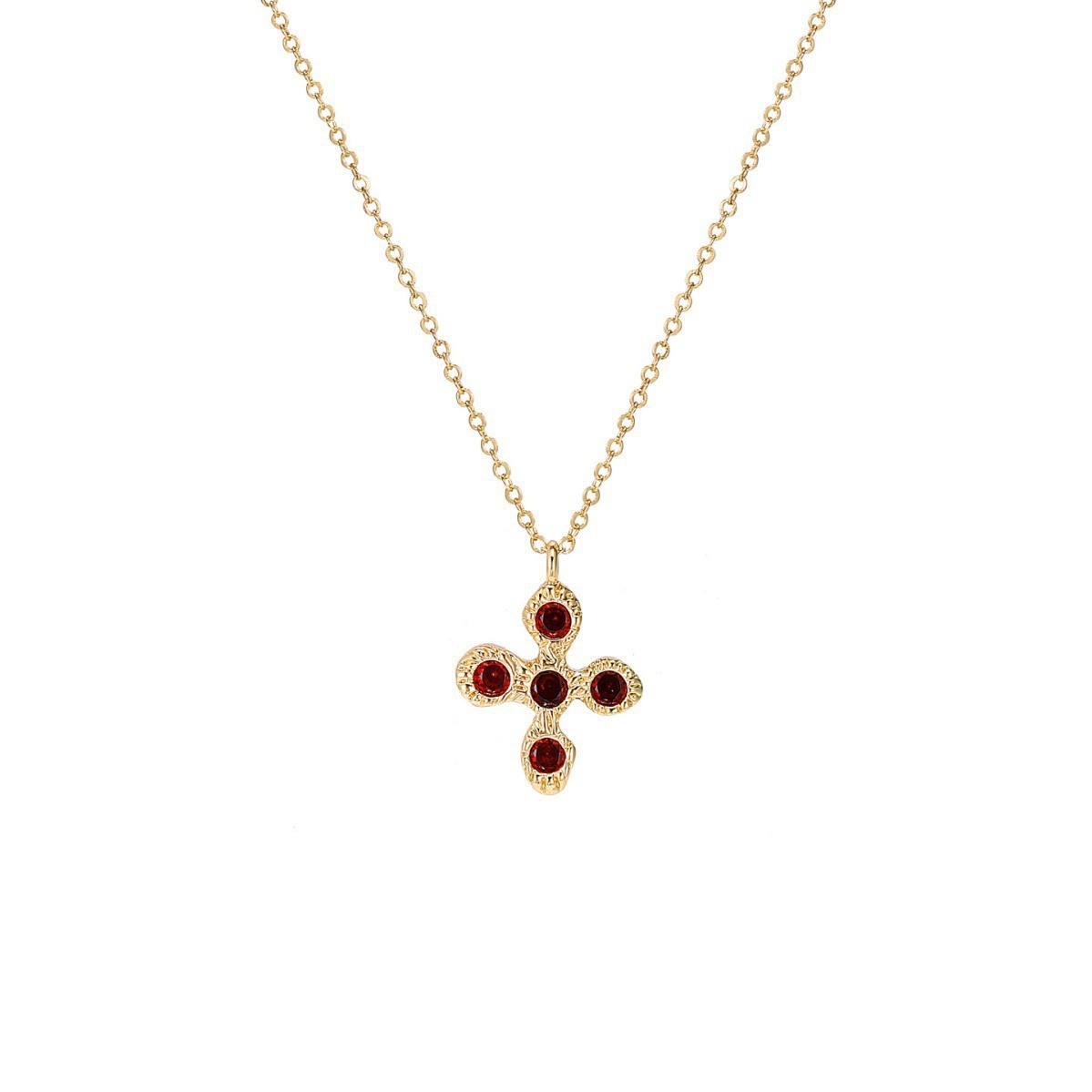 Light Luxury Floral Cross Pendant Delicate Zircon Necklace