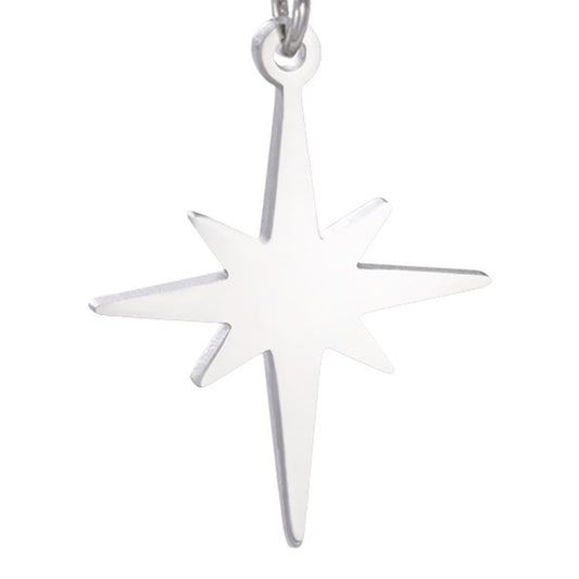 Stainless Steel Rice Necklace Female Six-pointed Star