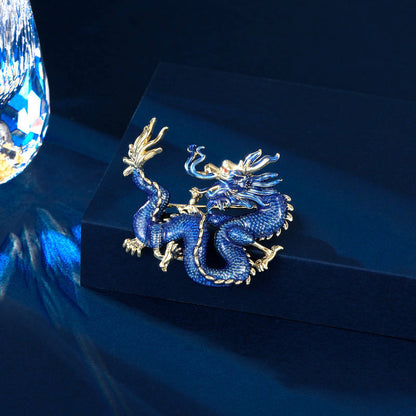 Chinese Ancient Style Zodiac Dragon Enamel Colored Dragon Brooch