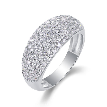 Moonlit Night Stars - A Fashionable Diamond Jewelry Piece Set With Moissanite S925 Sterling Silver And Platinum Diamond Ring