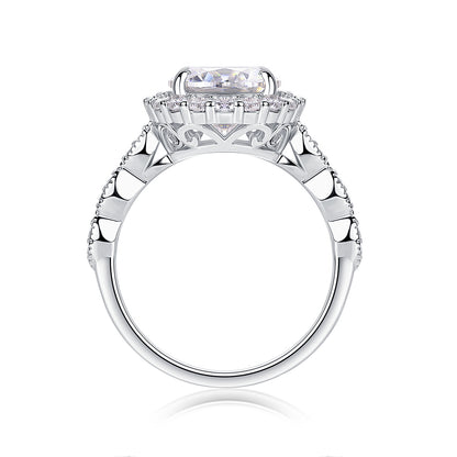 Starlight Shining - A Fashionable Jewelry Ring Set With 3-carat Moissanite S925 Sterling Silver And Platinum-plated Diamond