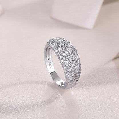Moonlit Night Stars - A Fashionable Diamond Jewelry Piece Set With Moissanite S925 Sterling Silver And Platinum Diamond Ring
