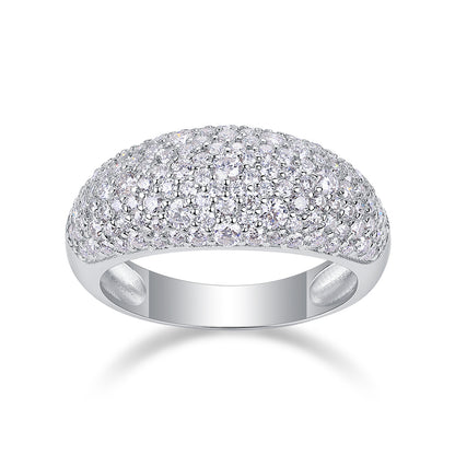 Moonlit Night Stars - A Fashionable Diamond Jewelry Piece Set With Moissanite S925 Sterling Silver And Platinum Diamond Ring