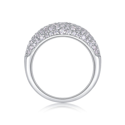 Moonlit Night Stars - A Fashionable Diamond Jewelry Piece Set With Moissanite S925 Sterling Silver And Platinum Diamond Ring