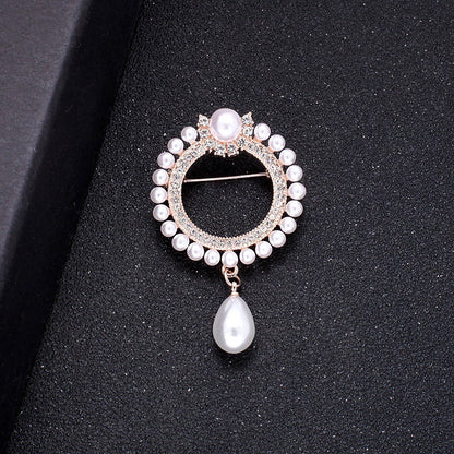 2PCS Korean Version Luxury Anti Glare Buckle Flower Chest Flower Pin