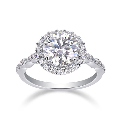 Starlight Shining - A Fashionable Jewelry Ring Set With 3-carat Moissanite S925 Sterling Silver And Platinum-plated Diamond