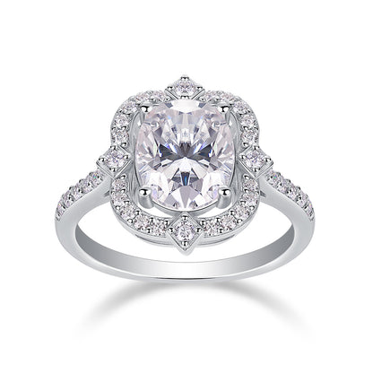 Camellia - A Fashionable Jewelry Ring Set With Moissanite S925 Sterling Silver And Gold-plated Diamond