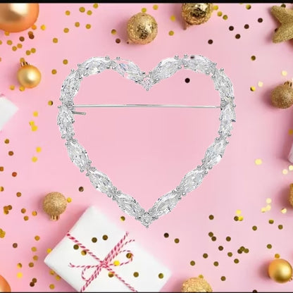 Korean Version Of Heart-shaped Brooch